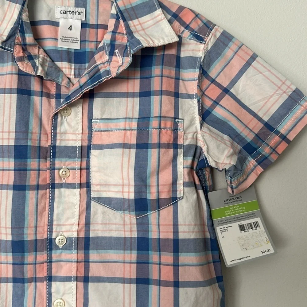 Boys plaid button down shirt